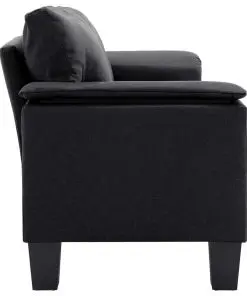 vidaXL 2-Seater Sofa Black Fabric