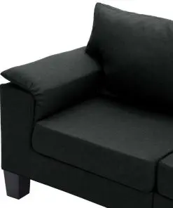 vidaXL 2-Seater Sofa Black Fabric