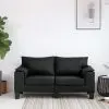 vidaXL 2-Seater Sofa Black Fabric