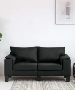 vidaXL 2-Seater Sofa Black Fabric