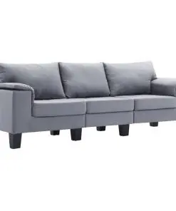 vidaXL 3-Seater Sofa Light Grey Fabric