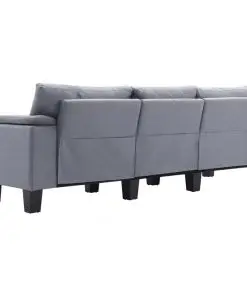 vidaXL 3-Seater Sofa Light Grey Fabric