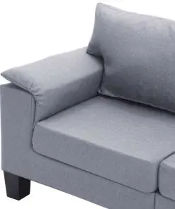 vidaXL 3-Seater Sofa Light Grey Fabric