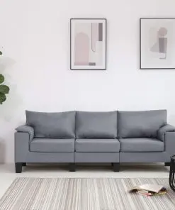 vidaXL 3-Seater Sofa Light Grey Fabric