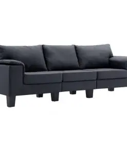 vidaXL 3-Seater Sofa Dark Grey Fabric