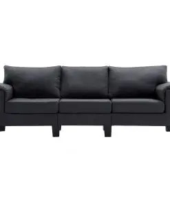 vidaXL 3-Seater Sofa Dark Grey Fabric