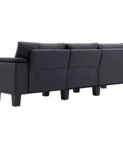 vidaXL 3-Seater Sofa Dark Grey Fabric