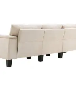 vidaXL 3-Seater Sofa Cream Fabric