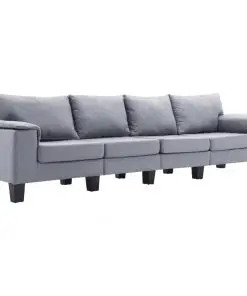 vidaXL 4-Seater Sofa Light Grey Fabric