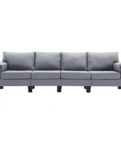 vidaXL 4-Seater Sofa Light Grey Fabric