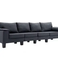 vidaXL 4-Seater Sofa Dark Grey Fabric
