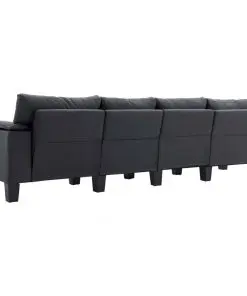 vidaXL 4-Seater Sofa Dark Grey Fabric