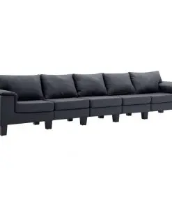 vidaXL 5-Seater Sofa Dark Grey Fabric