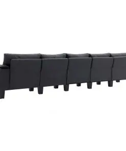 vidaXL 5-Seater Sofa Dark Grey Fabric