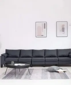 vidaXL 5-Seater Sofa Dark Grey Fabric