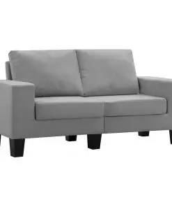 vidaXL 2-Seater Sofa Light Grey Fabric