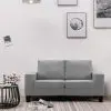 vidaXL 2-Seater Sofa Light Grey Fabric