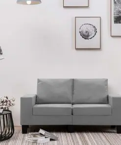 vidaXL 2-Seater Sofa Light Grey Fabric