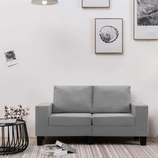 vidaXL 2-Seater Sofa Light Grey Fabric
