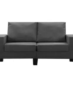 vidaXL 2-Seater Sofa Dark Grey Fabric