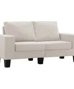 vidaXL 2-Seater Sofa Cream Fabric