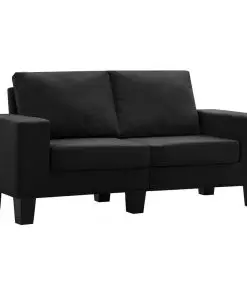 vidaXL 2-Seater Sofa Black Fabric
