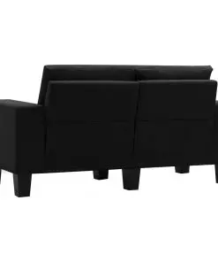 vidaXL 2-Seater Sofa Black Fabric