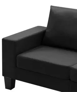 vidaXL 2-Seater Sofa Black Fabric