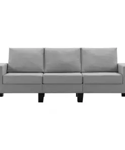 vidaXL 3-Seater Sofa Light Grey Fabric