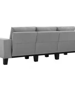 vidaXL 3-Seater Sofa Light Grey Fabric