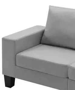 vidaXL 3-Seater Sofa Light Grey Fabric