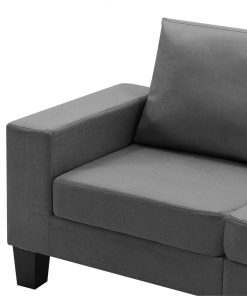 vidaXL 3-Seater Sofa Dark Grey Fabric