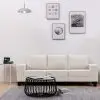 vidaXL 3-Seater Sofa Cream Fabric