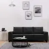 vidaXL 3-Seater Sofa Black Fabric