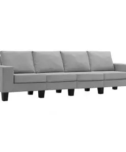 vidaXL 4-Seater Sofa Light Grey Fabric
