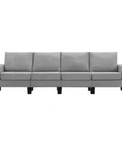 vidaXL 4-Seater Sofa Light Grey Fabric