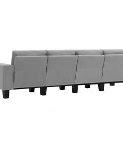 vidaXL 4-Seater Sofa Light Grey Fabric