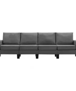 vidaXL 4-Seater Sofa Dark Grey Fabric