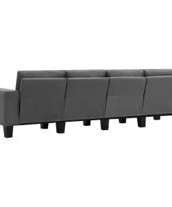 vidaXL 4-Seater Sofa Dark Grey Fabric