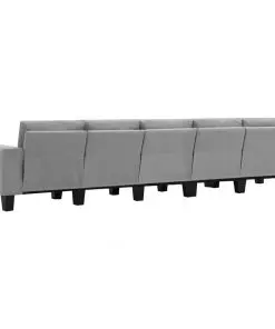 vidaXL 5-Seater Sofa Light Grey Fabric