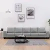vidaXL 5-Seater Sofa Light Grey Fabric vidaXL 5-Seater Sofa Light Grey Fabric