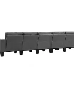 vidaXL 5-Seater Sofa Dark Grey Fabric