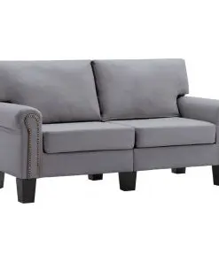 vidaXL 2-Seater Sofa Light Grey Fabric