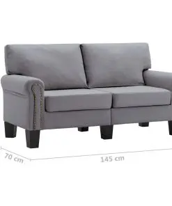 vidaXL 2-Seater Sofa Light Grey Fabric