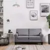 vidaXL 2-Seater Sofa Light Grey Fabric