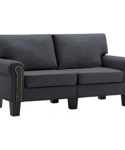 vidaXL 2-Seater Sofa Dark Grey Fabric