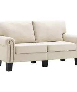 vidaXL 2-Seater Sofa Cream Fabric