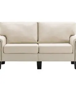 vidaXL 2-Seater Sofa Cream Fabric