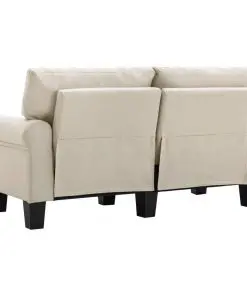 vidaXL 2-Seater Sofa Cream Fabric