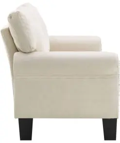 vidaXL 2-Seater Sofa Cream Fabric